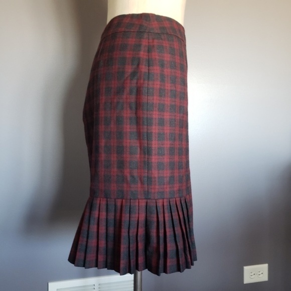 SALE Brooks Brothers "346" Pleated Check Skirt 4 - Picture 5 of 6